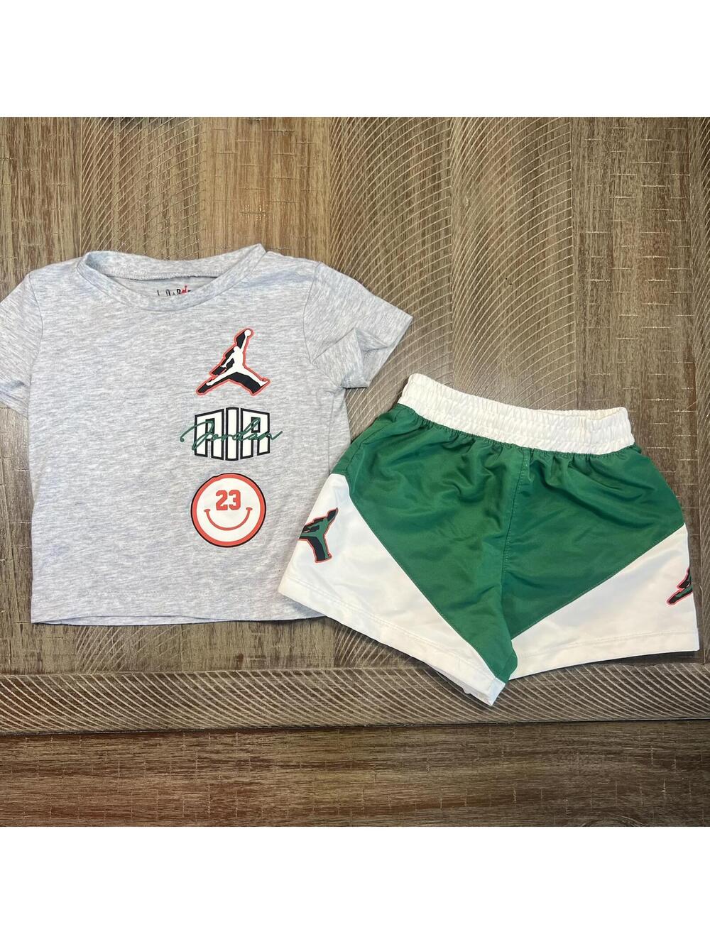 Jordan Baby Boy short sleeve matching short set - 12 M